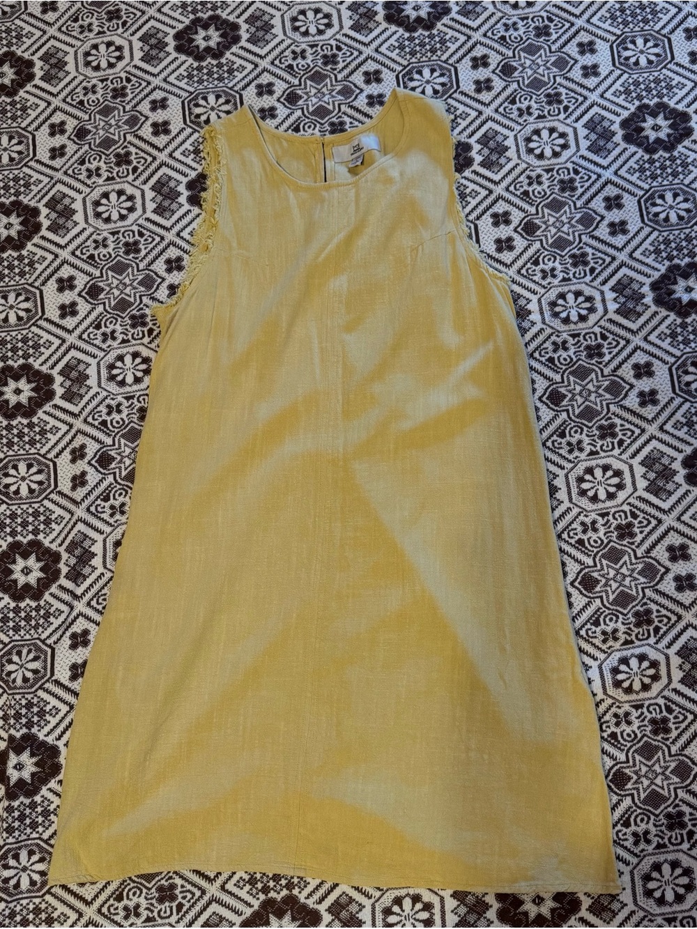 Thread & SupplySleeveless Flax Yellow Shift Dress